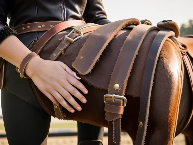 Manos ajustando la cincha de un caballo durante el manejo antes de montar