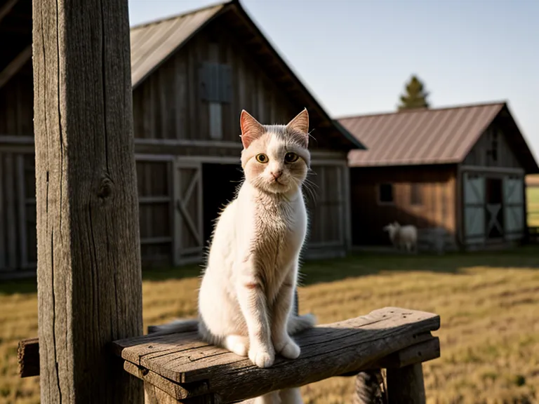 Gato de la caballeriza observando con calma mientras se practica el manejo de caballos