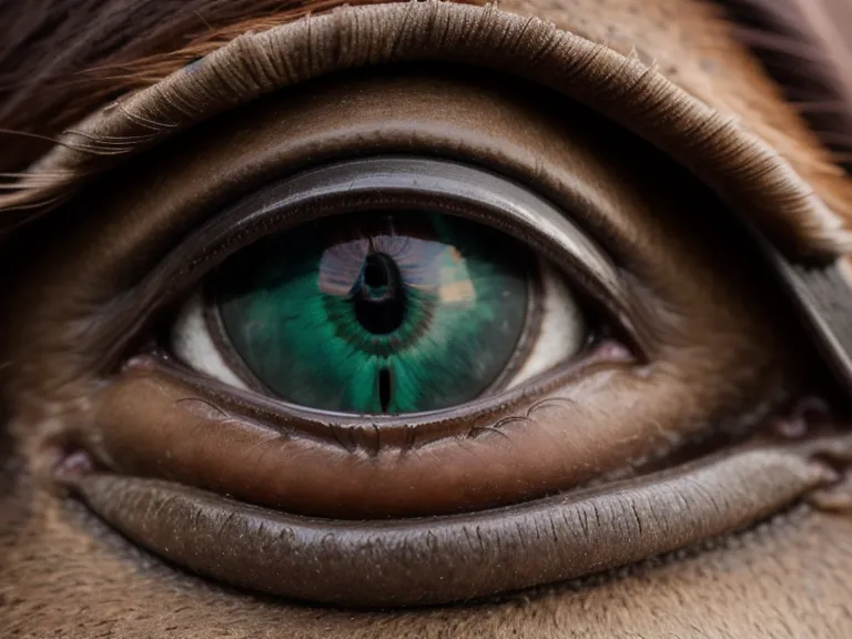 Detalle del ojo y la oreja de un caballo mostrando una expresión tranquila