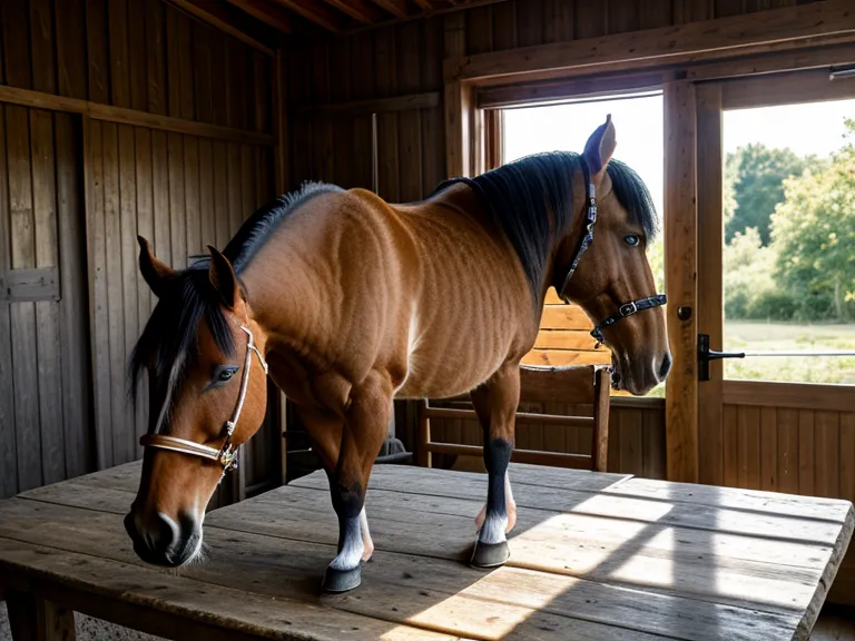 Caballo lamiéndose los labios y suspirando, señal de liberación de tensión en la etología equina